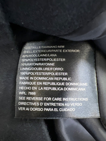 Michael Kors Women’s Black Wool Blend Button Up Pea Coat - M