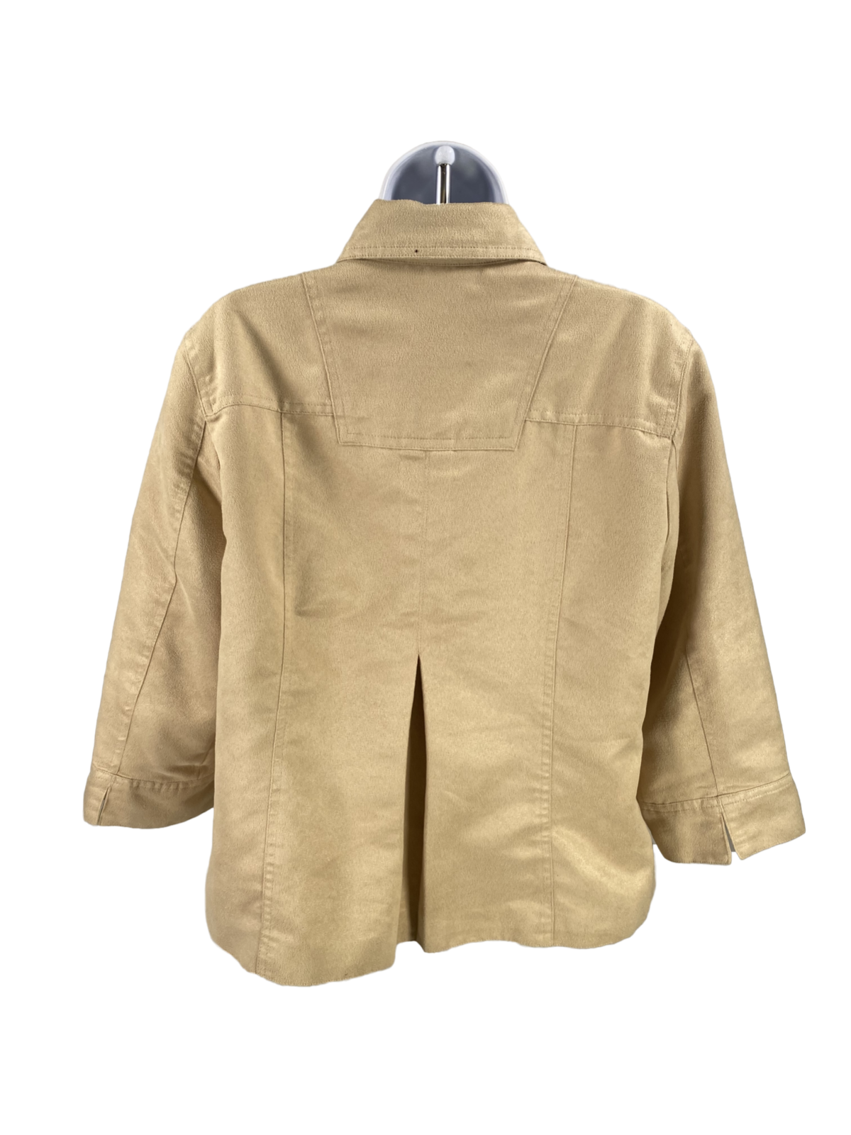 Coldwater Creek Women's Beige Lined Snap Button 3/4 Sleeve Jacket Sz 10 image 2