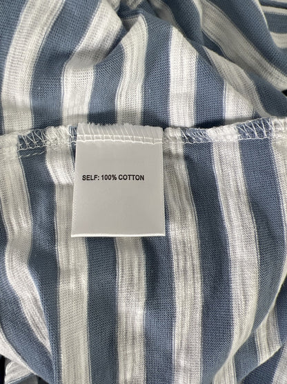 Jane & Delancey Women’s Blue Striped Cap Sleeve Shirt - L
