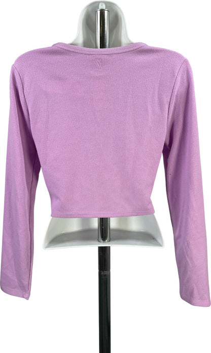 Victoria’s Secret Women’s Purple Waffle Knit Cropped Lounge Cardigan Sweater - S