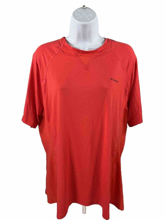 Columbia Women's Red Mesh Back Short Sleeve Athletic Shirt - XXL