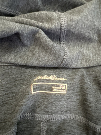 Eddie Bauer Women’s Blue Train Ascent Long Line Twilit Open Wrap Top - M Petite