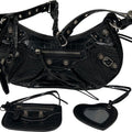 Balenciaga Black Leather Le Cagole Bag Small Satchel Bag Purse