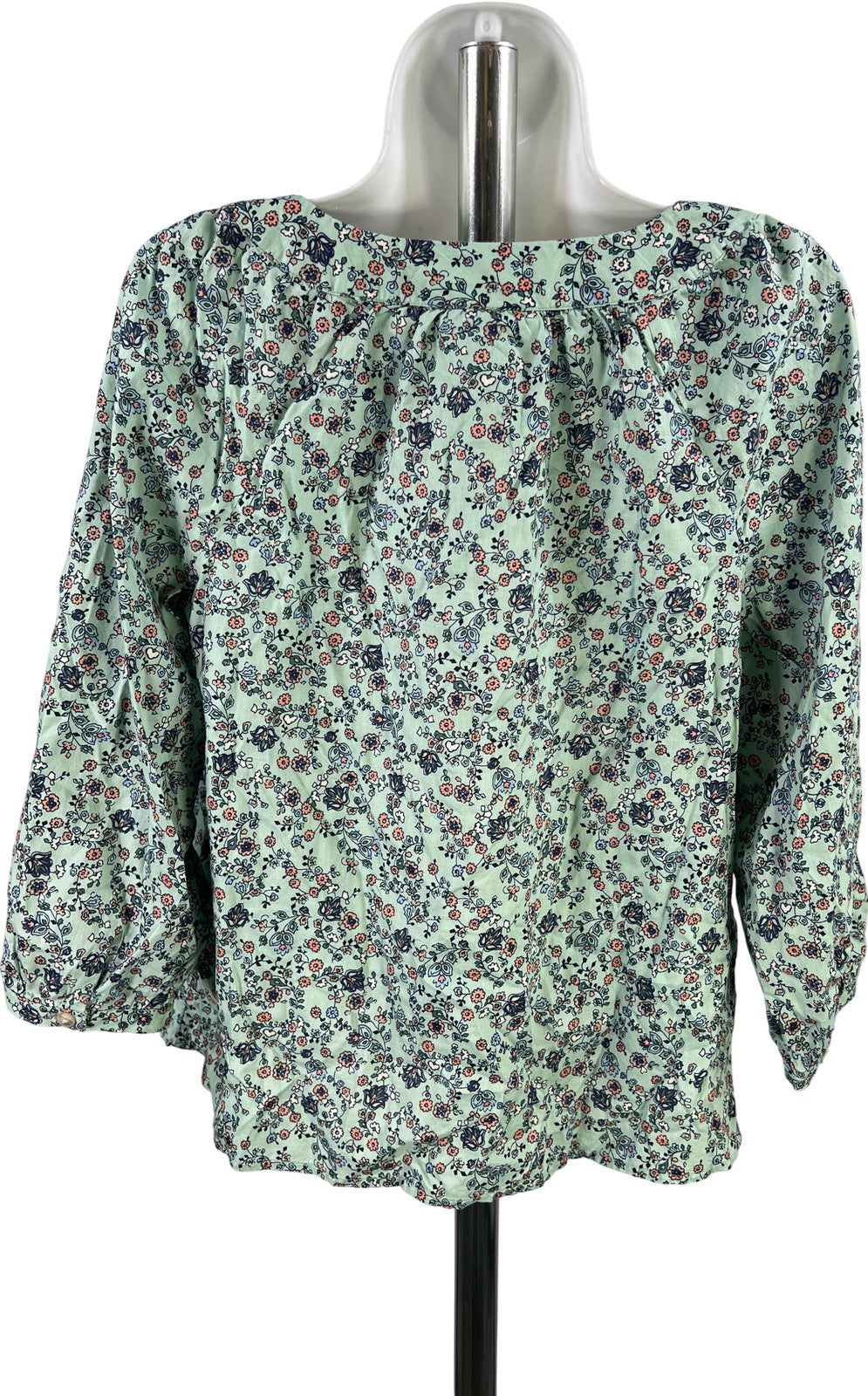 J.Jill Women’s Blue Floral 3/4 Sleeve Button Up Blouse - XS