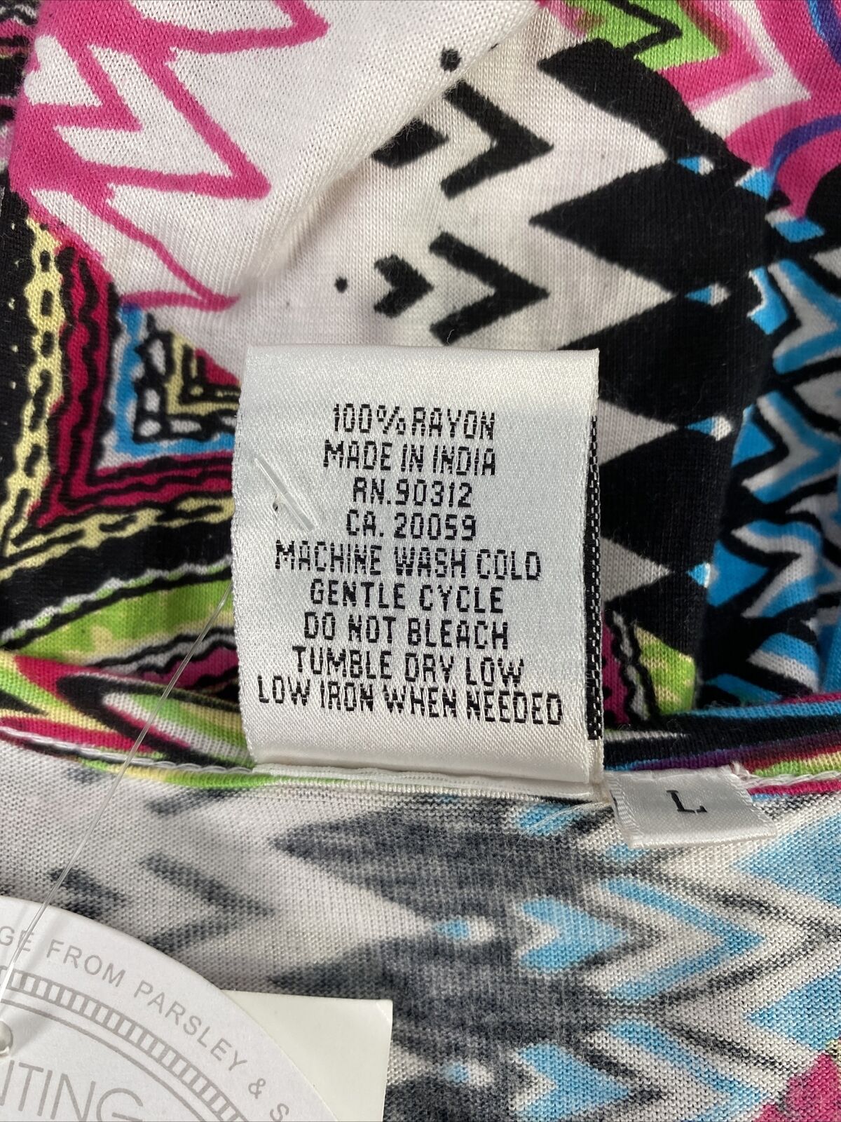 NUEVO Camisa tipo túnica de manga corta multicolor de Parsley &amp; Sage para mujer - L