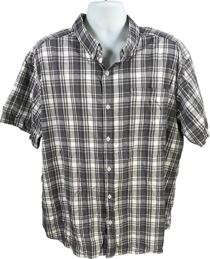 Columbia Men’s Gray Plaid Regular Fit Short Sleeve Button Up Shirt - XXL