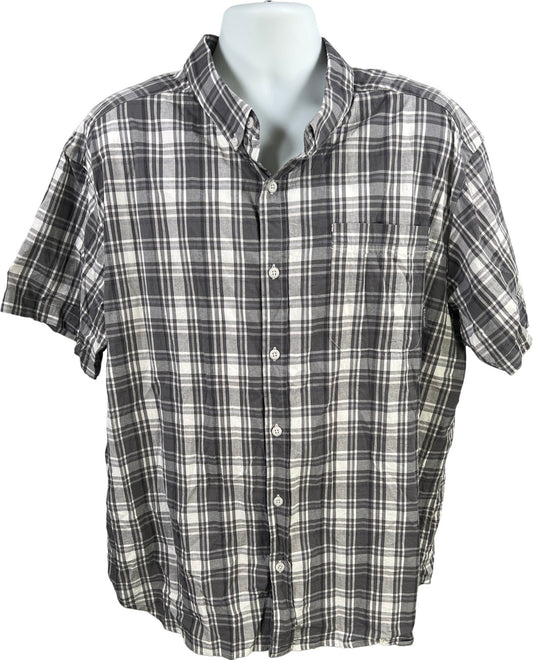 Columbia Men’s Gray Plaid Regular Fit Short Sleeve Button Up Shirt - XXL