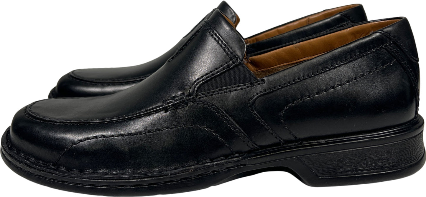Clarks Collection Men’s Black Leather Slip On Dress Loafers - 9