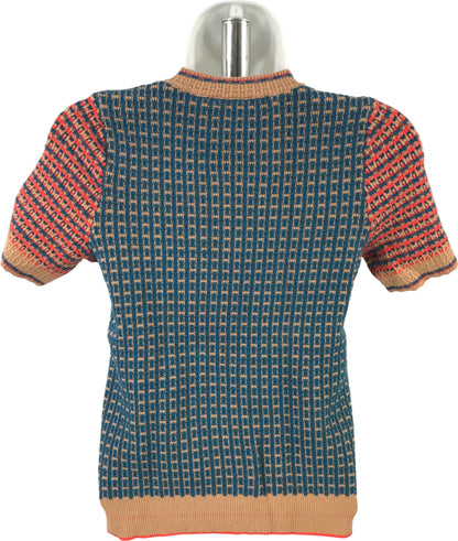 By Anthropologie Women’s Brown Short Sleeve Knit Sweater - XS