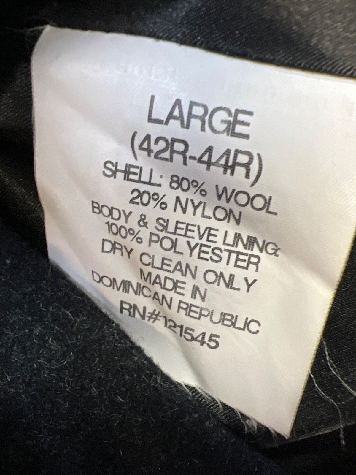 Michael Kors Men’s Black Wool Blend Long Sleeve Button Up and Zip Coat - 42-44R