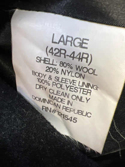 Michael Kors Men’s Black Wool Blend Long Sleeve Button Up and Zip Coat - 42-44R