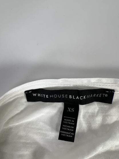 White House Black Market Women’s White Short Sleeve V-Neck T-Shirt - XS