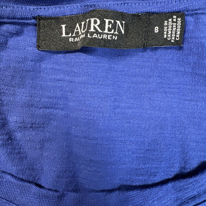 Lauren Ralph Lauren Women's Blue Short Sleeve Faux Wrap T-Shirt Dress - 8