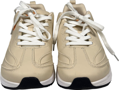 AOV Women’s Beige Lace Up Comfort Walking Sneakers - 8.5