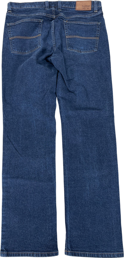 L.L Bean Men’s Dark Wash Standard Fit Denim Jeans -36x32