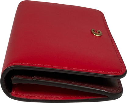 Coach Women’s Red Leather Essential Slim Card Case Wallet