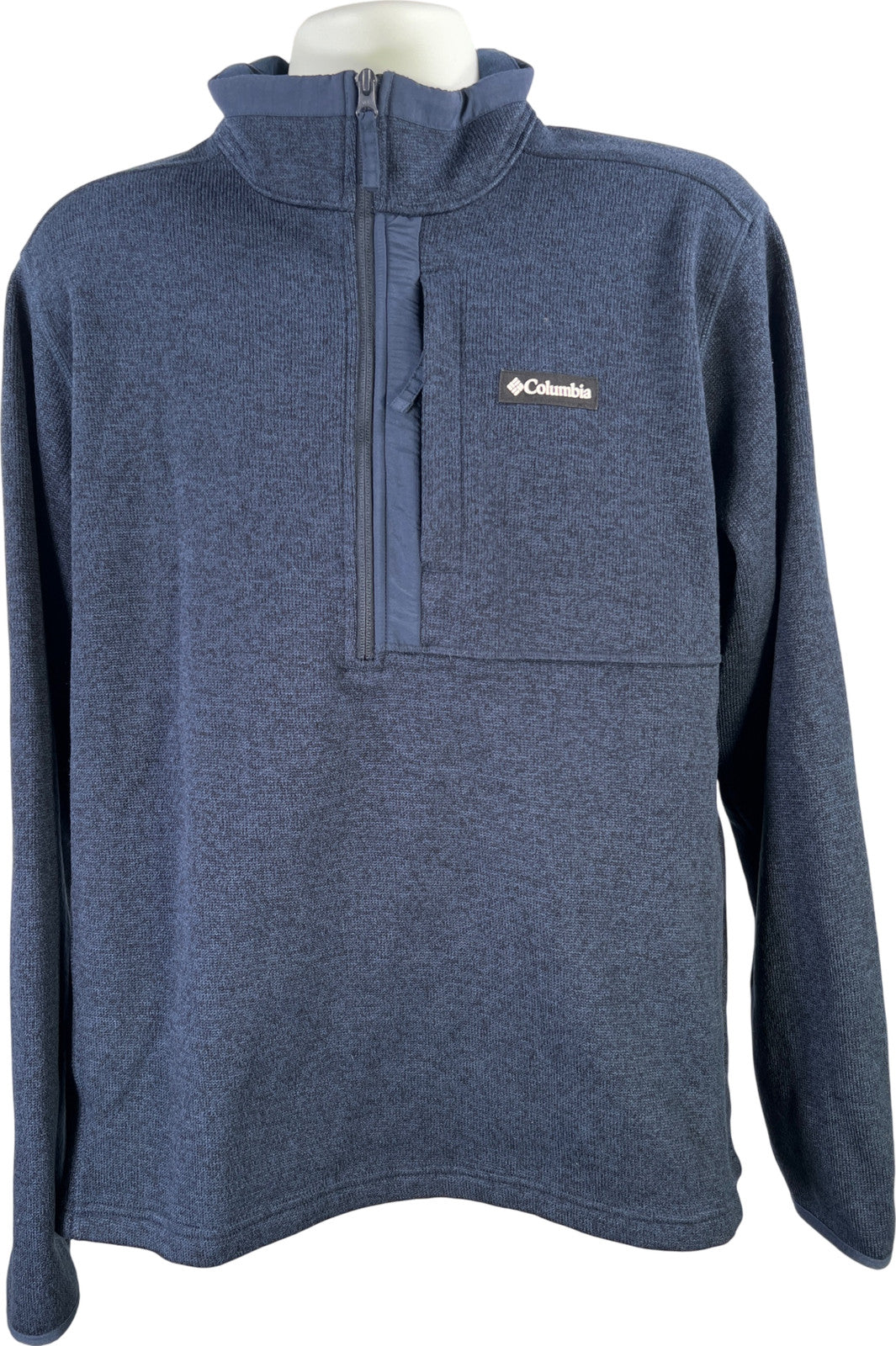Columbia Men’s Blue Hart Mountain Fleece Quarter Zip Sweater Jacket - XL