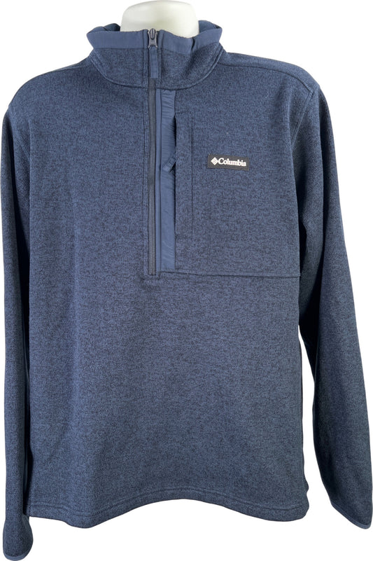 Columbia Men’s Blue Hart Mountain Fleece Quarter Zip Sweater Jacket - XL