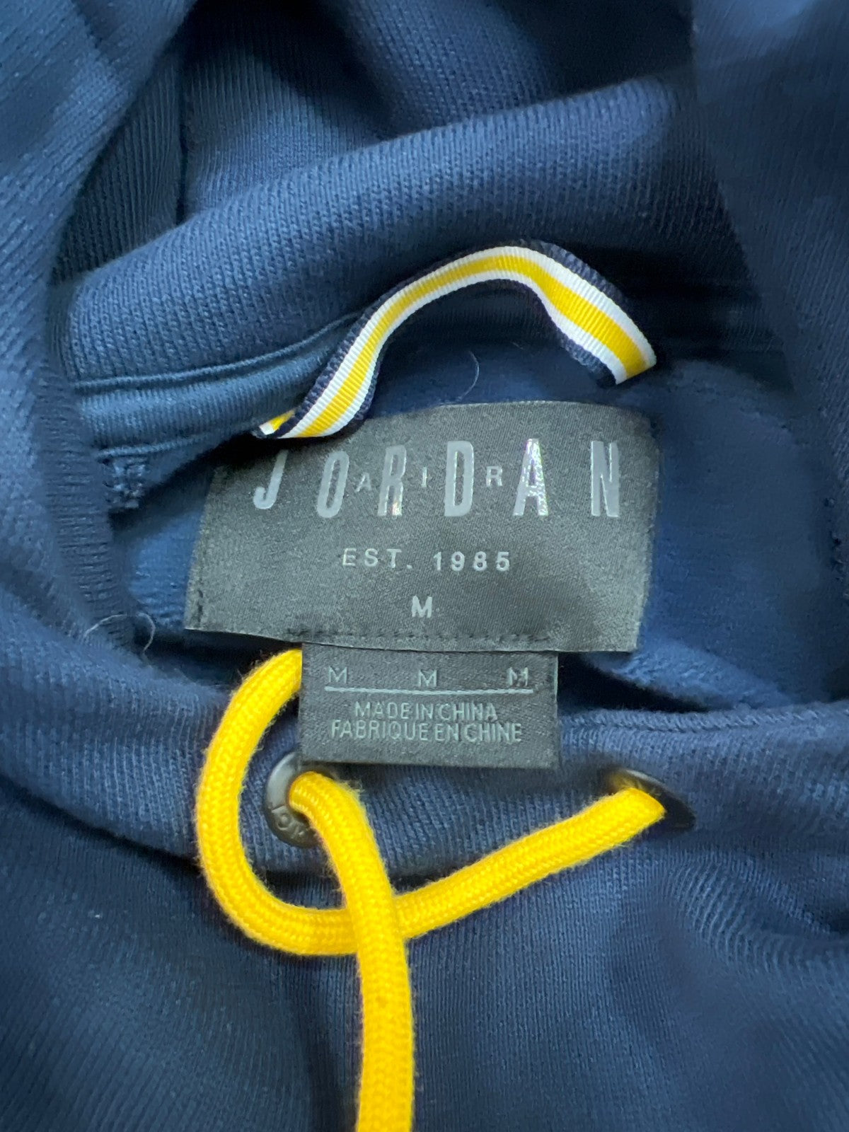 Nike Jordan Men’s Blue U of M Michigan Long Sleeve Pullover Hoodie Sweatshirt- M