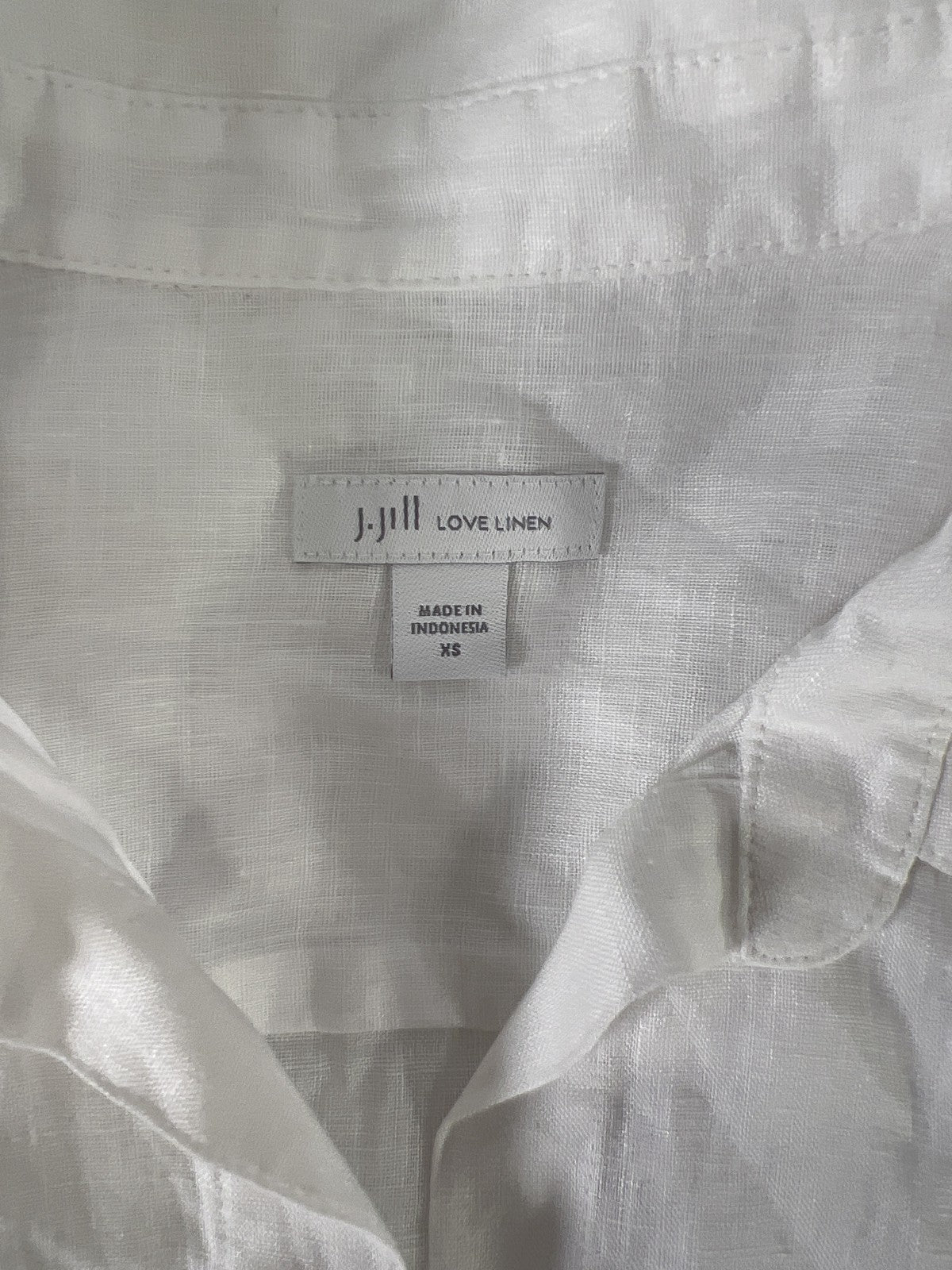 J. Jill Women’s White Love Linen V-Neck Long Sleeve Tunic Top - XS