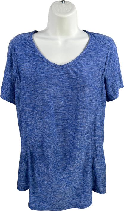 Duluth Trading Women’s Blue Heathered V-Neck Short Sleeve Athletic Shirt - S