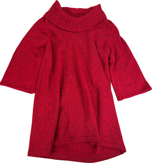 Karne Scott Women’s Red Cowl Neck Long Sleeve Sweater Dress - M