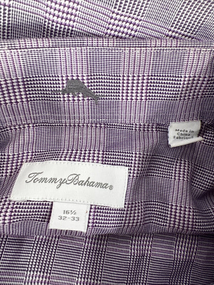 Tommy Bahama Men's Purple Button Up Dress Shirt - 16.5/32-33