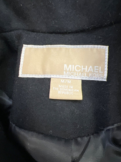 Michael Kors Women’s Black Wool Blend Button Up Pea Coat - M