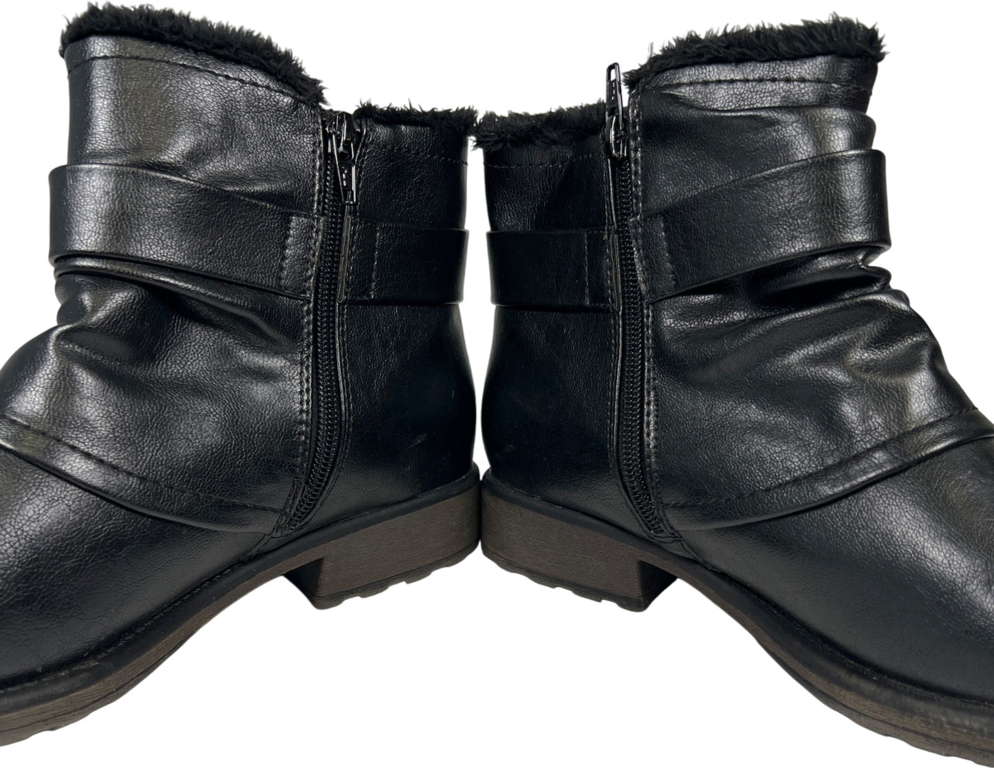 Baretraps Women’s Black Season Faux Fur Lined Side Zip Ankle Boots - 9.5