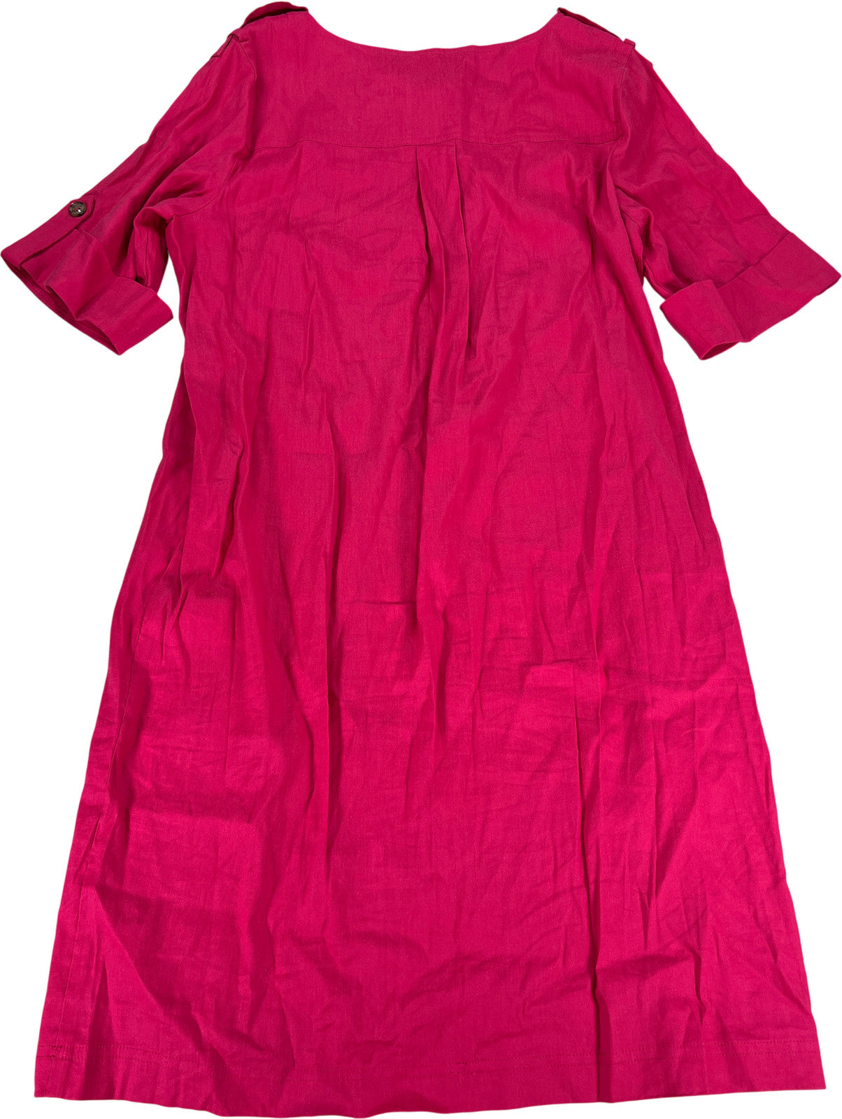 Chico’s Women’s Red/Pink Short Sleeve V-Neck T-Shirt Shift Dress - 1/US M