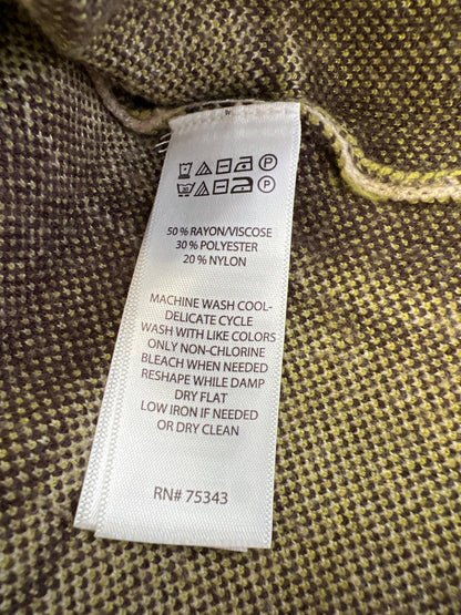 Max Studio Women’s Brown Plaid Long Full Zip Jacket - S