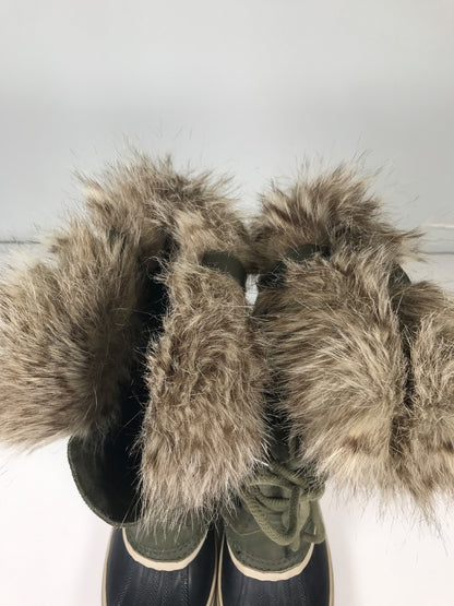 Sorel Women’s Green Joan of Arctic Faux Fur Trim Winter Boots - 8