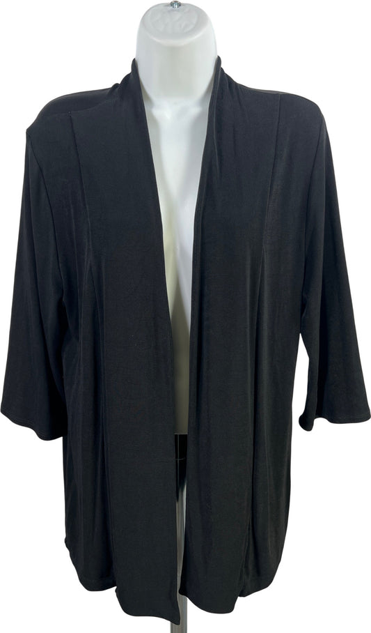 Chico’s Travelers Women’s Black 1/2 Sleeve Open Front Evening Jacket - 2/US L