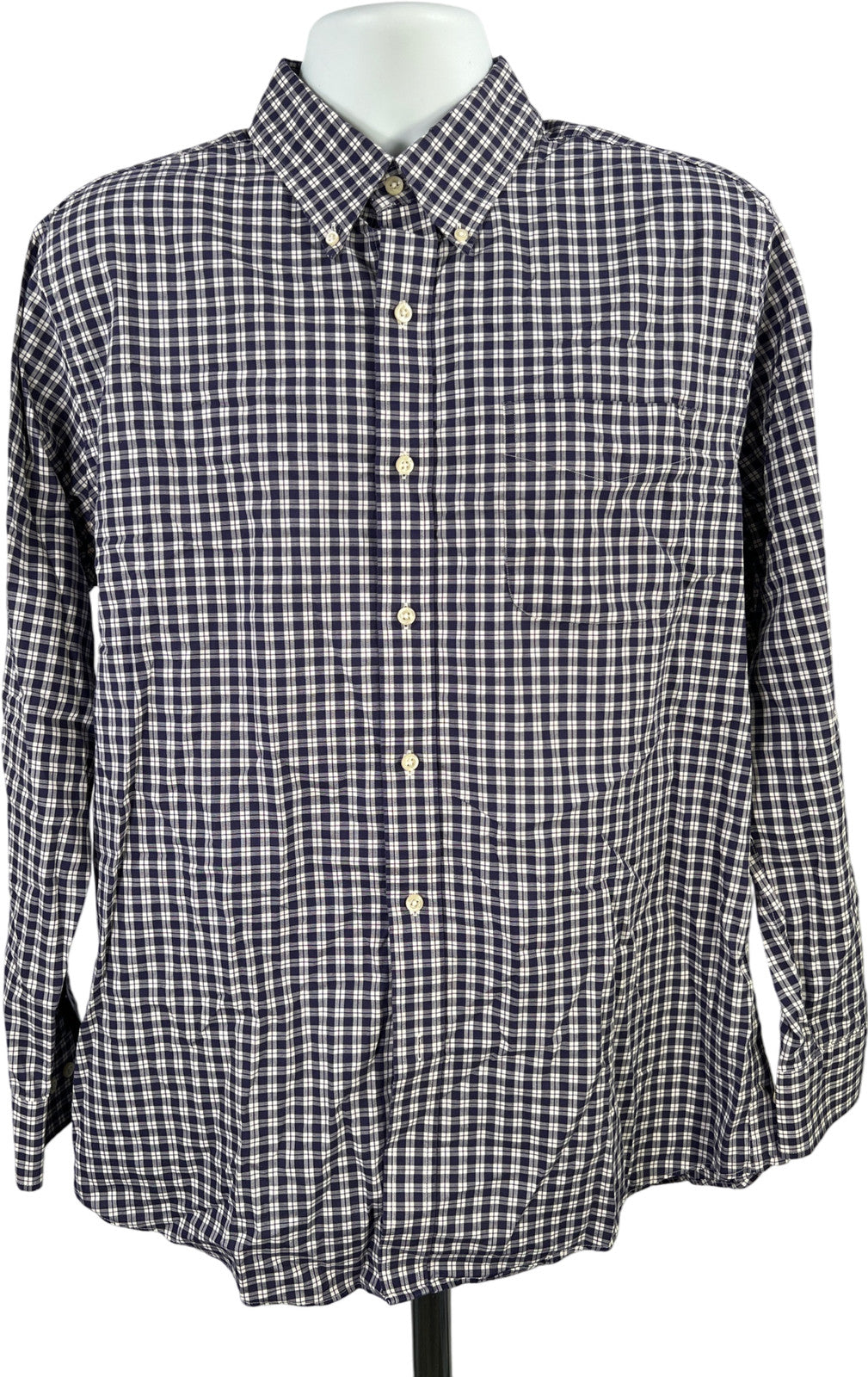 Lauren Ralph Lauren Men’s Blue/White Plaid Slim Fit Button Up Shirt - 17 34/35