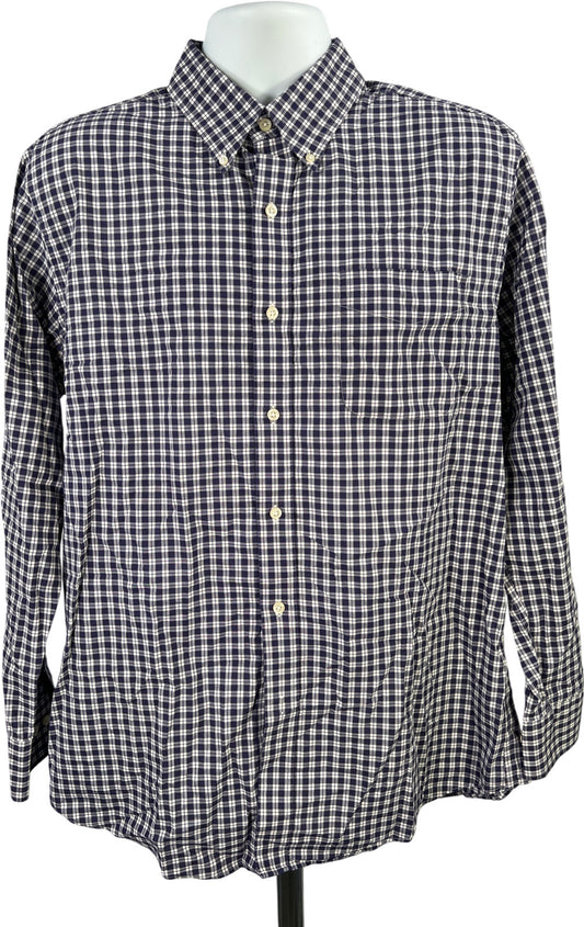 Lauren Ralph Lauren Men’s Blue/White Plaid Slim Fit Button Up Shirt - 17 34/35