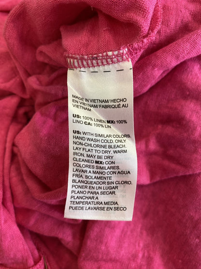 Chico’s Women’s Pink Linen V-Neck 1/2 Sleeve T-Shirt - 0/US S