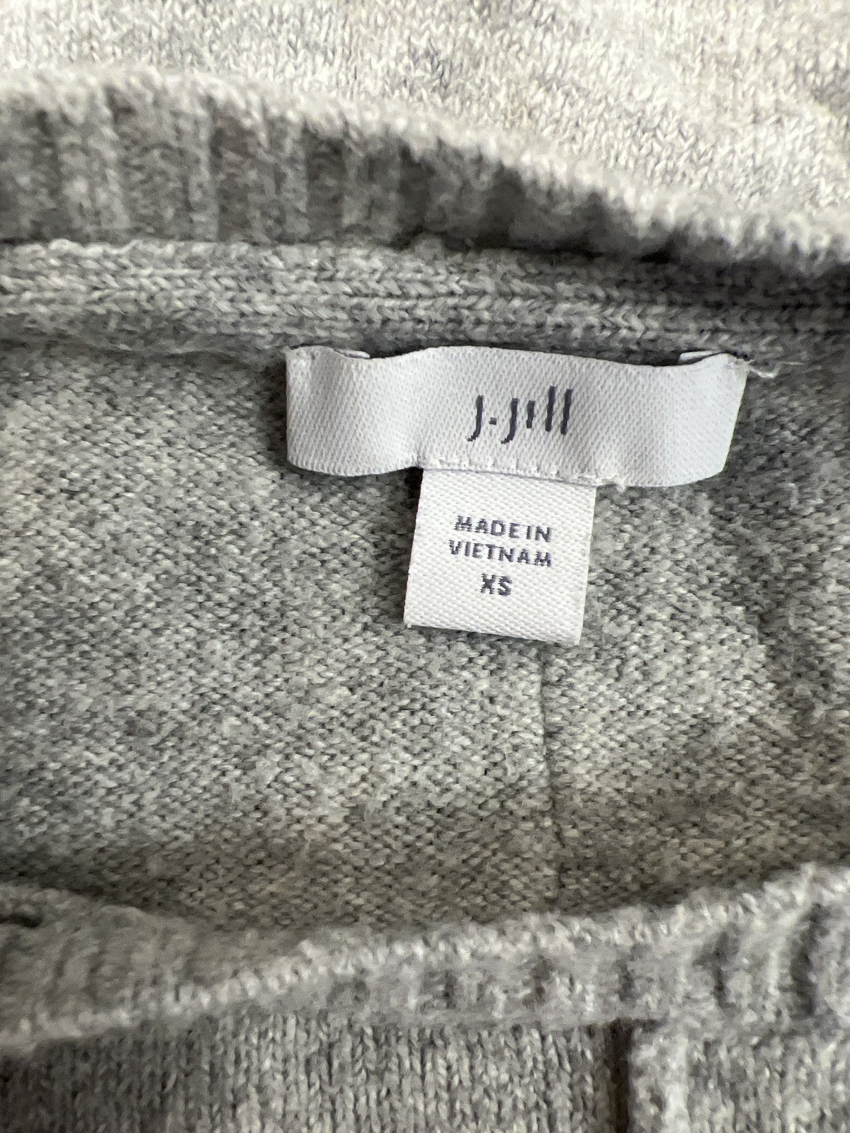 J.Jill Women’s Gray Long Sleeve Pocket Front Sweater - XS