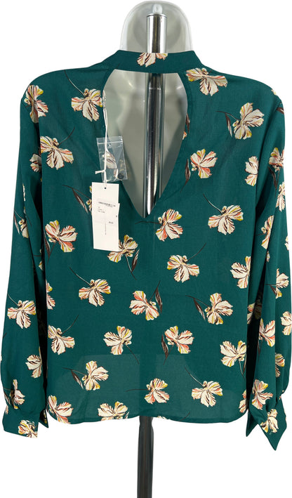 Lush Women’s Blue Teal Floral Long Sleeve Blouse - S