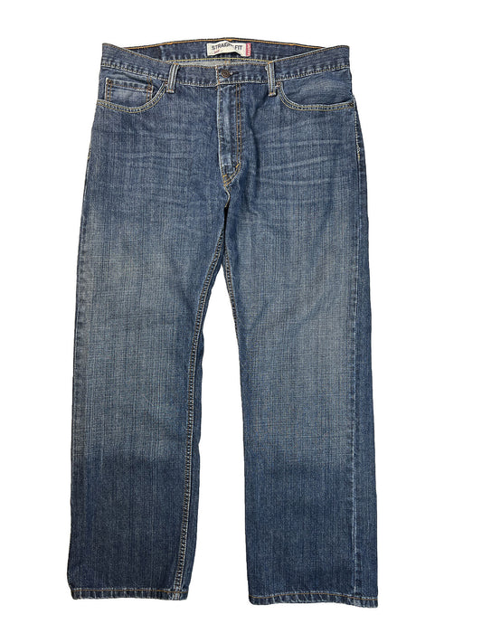 Levi's Men's Dark Wash 505 Regular Fit Straight Leg Jeans - 38x30