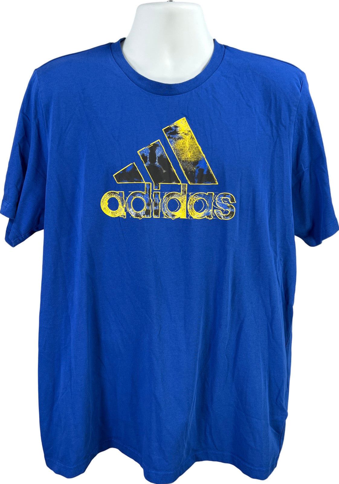 Adidas Men’s Blue Short Sleeve Cotton Graphic T-Shirt - XL