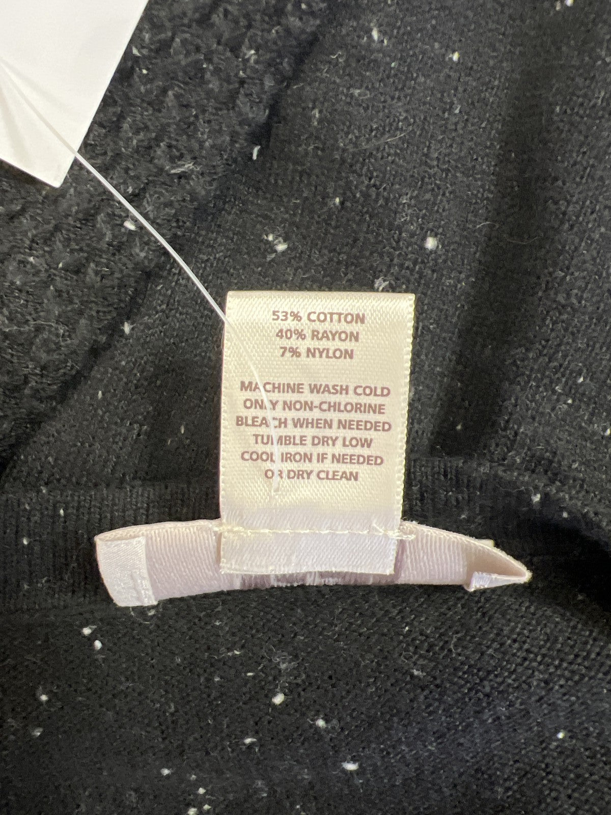 LOFT Women’s Black Waffle Knit Sleeve Long Sleeve Sweater - XL