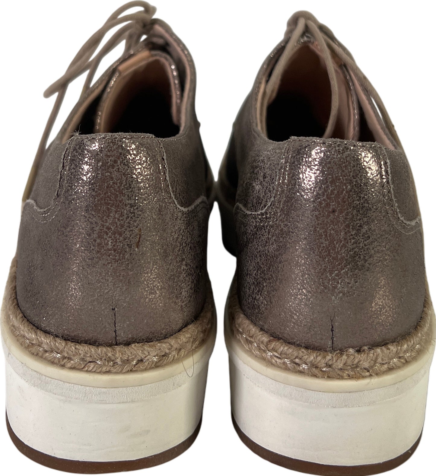 Clarks Artisan Womens Gold Pewter Metallic Teadale Platform Oxford Shoes - 7.5 W