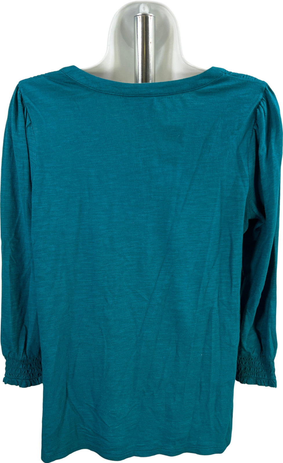 J.Jill Women’s Blue 3/4 Sleeve Button Front V-Neck Blouse - XS