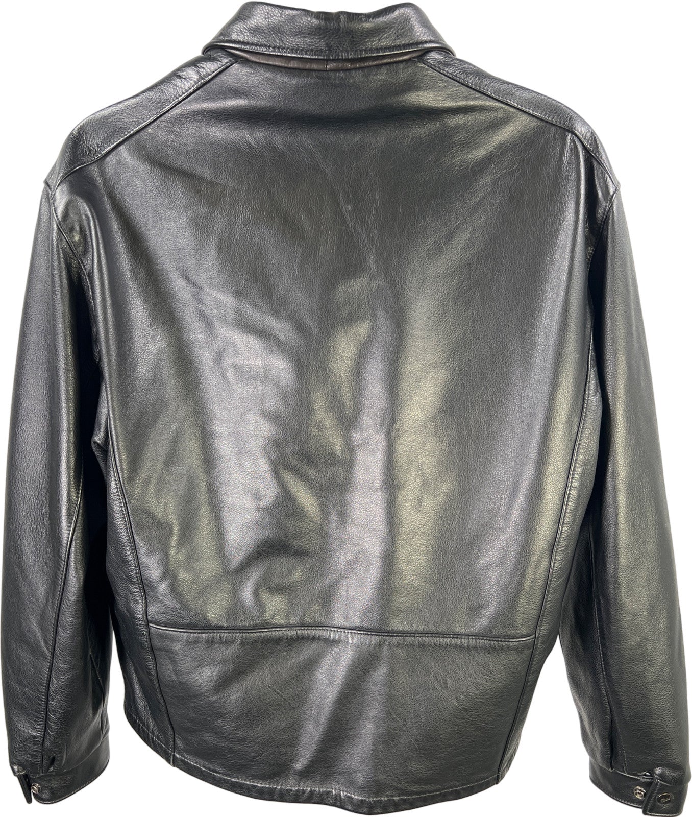 Reed Men’s Black Removable Liner Leather Full Zip Jacket - L