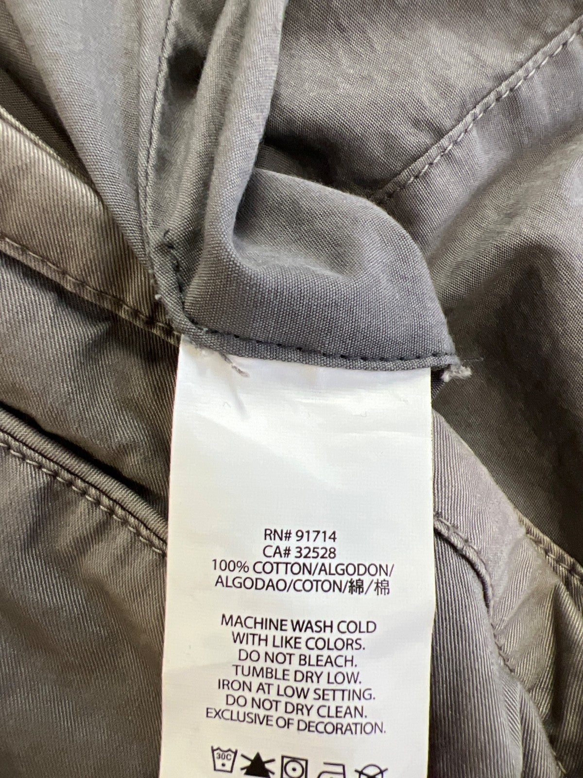 Armani Exchange Men’s Gray Long Sleeve Canvas Full Zip Jacket - L