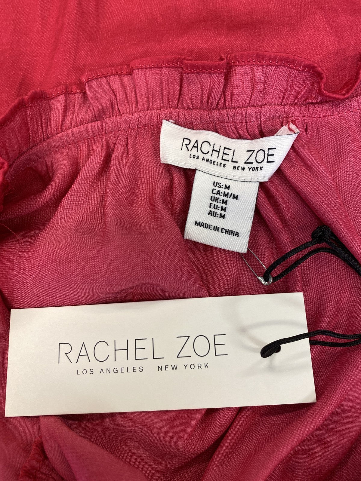 Rachel Zoe Women’s Pink Ruffle Trim V-Neck Blouse - M