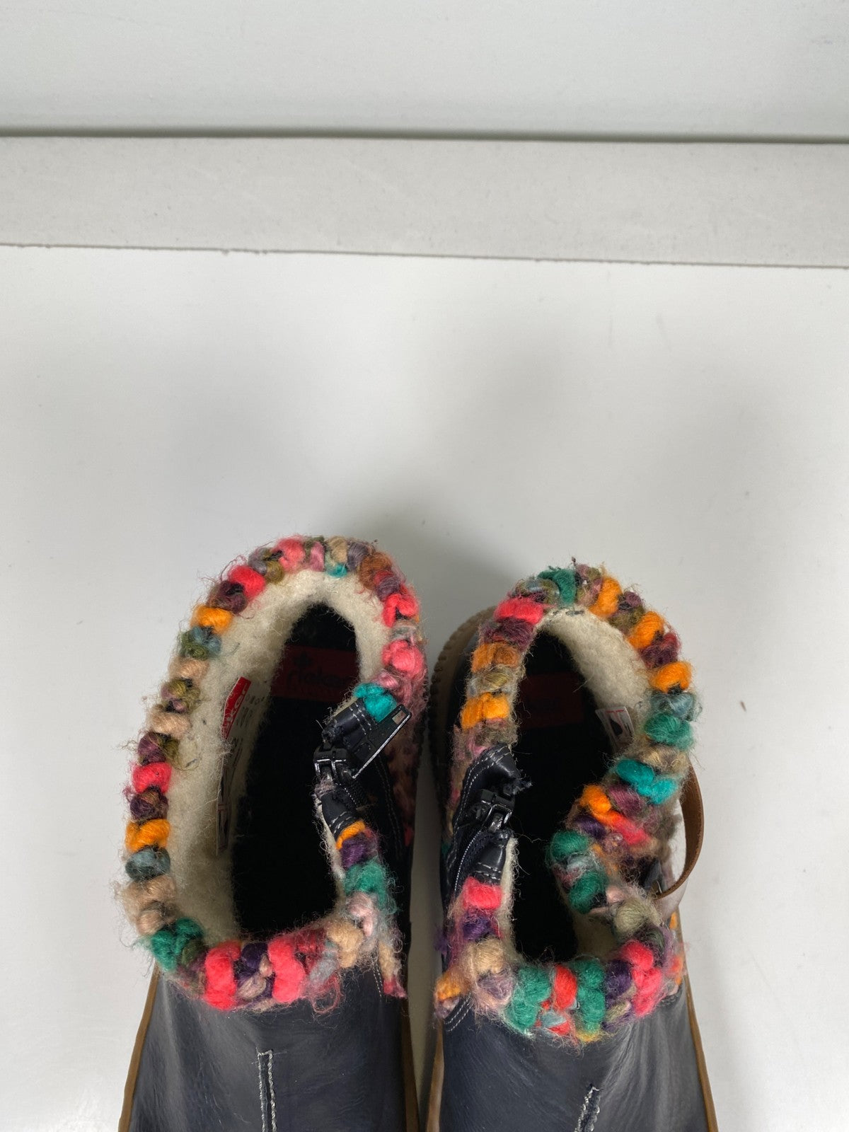 Rieker Women’s Navy Blue Leather/Wool Felicitas 84 Ankle Boots - 42/US 11