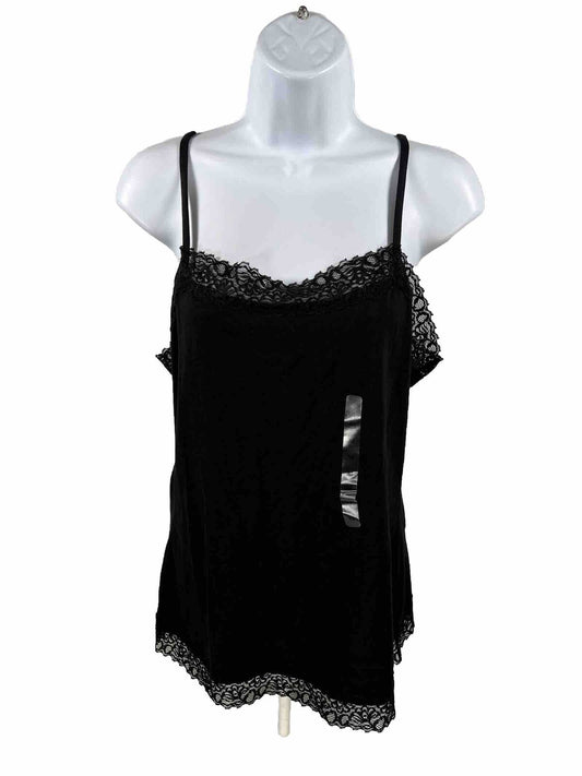 NEW Ann Taylor Women's Black Lace Accent Cami Tank Top - M