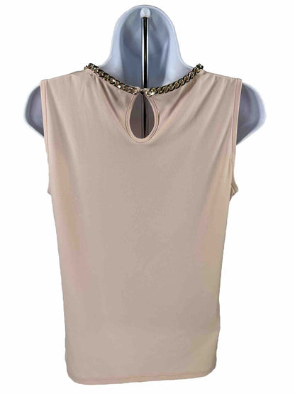 Karl Lagerfeld Women's Pink Chain Neck Sleeveless Top - S