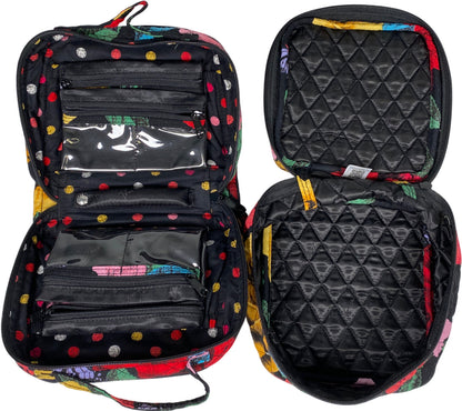 Vera Bradley Women’s Black Havana Rose Travel Jewelry Organizer and Cosmetic Bag
